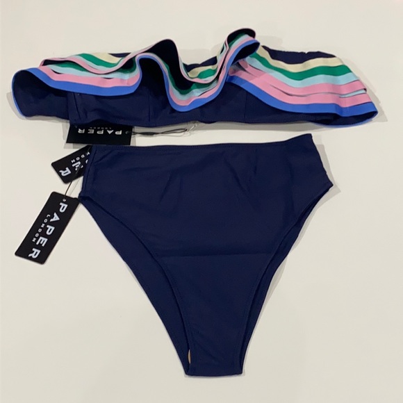 PAPER LONDON SET TIDE OF YOUR LIFE STEPHANIE HIGH-WAISTED BIKINI M - Picture 5 of 16